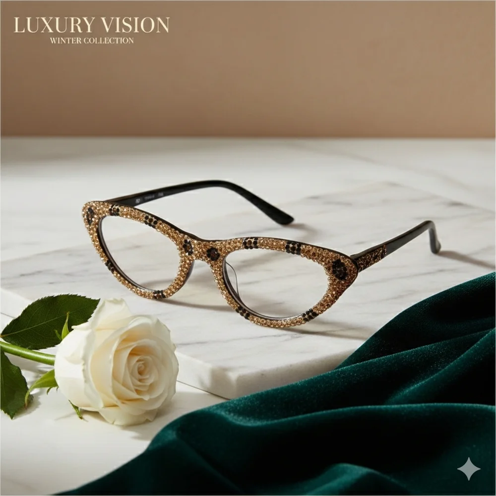 Women's Bling Rectangular Leopard-Like Transition Len Reading Glasses +1.5